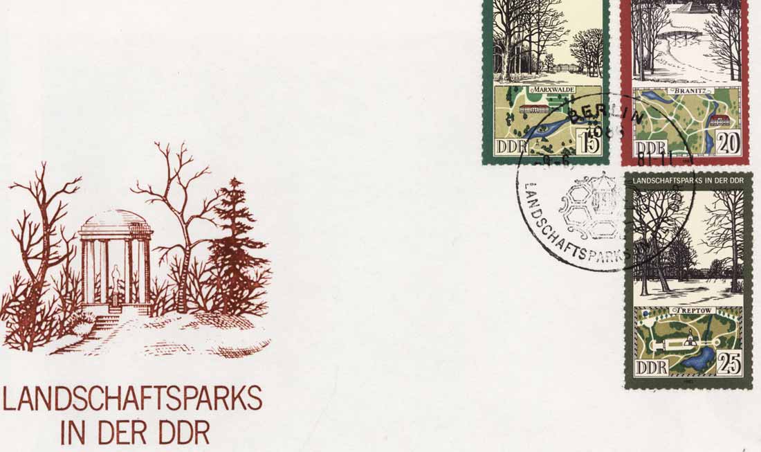 Ersttagsbrief Landschaftsparks in der DDR, 1981