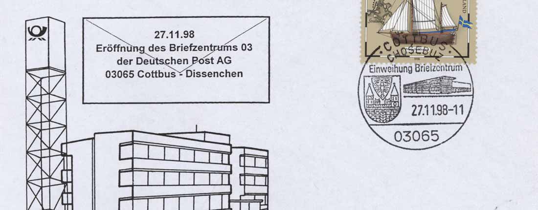 Inbetriebnahme des neuen Briefzentrums der Deutschen Post in Cottbus-Dissenchen 1998