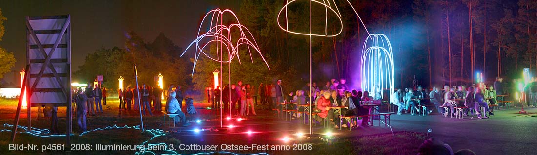 Illuminierung des 3. Cottbuser Ostsee-Festes in Cottbus-Merzdorf im Jahre 2008