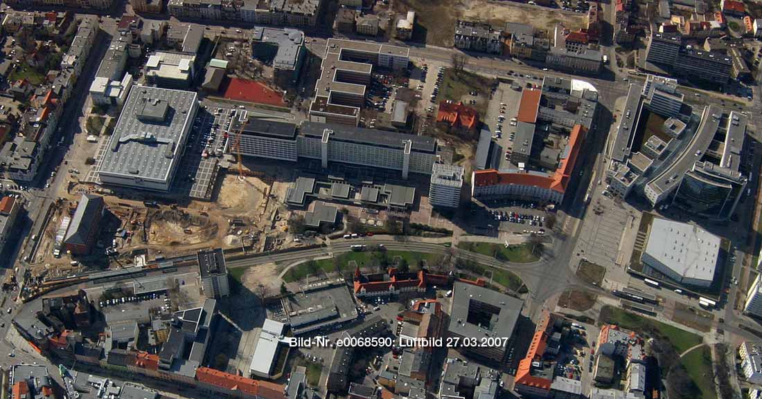 Luftbild der Cottbuser Stadtpromenade vom 27.03.2007