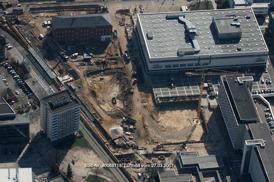 Luftbild der Cottbuser Stadtpromenade vom 27.03.2007