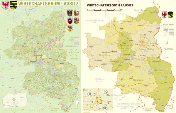 Karte der Lausitz