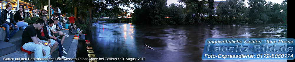 Hochwasser an der Spree bei Cottbus